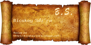 Bicskey Sára névjegykártya
