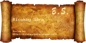 Bicskey Sára névjegykártya